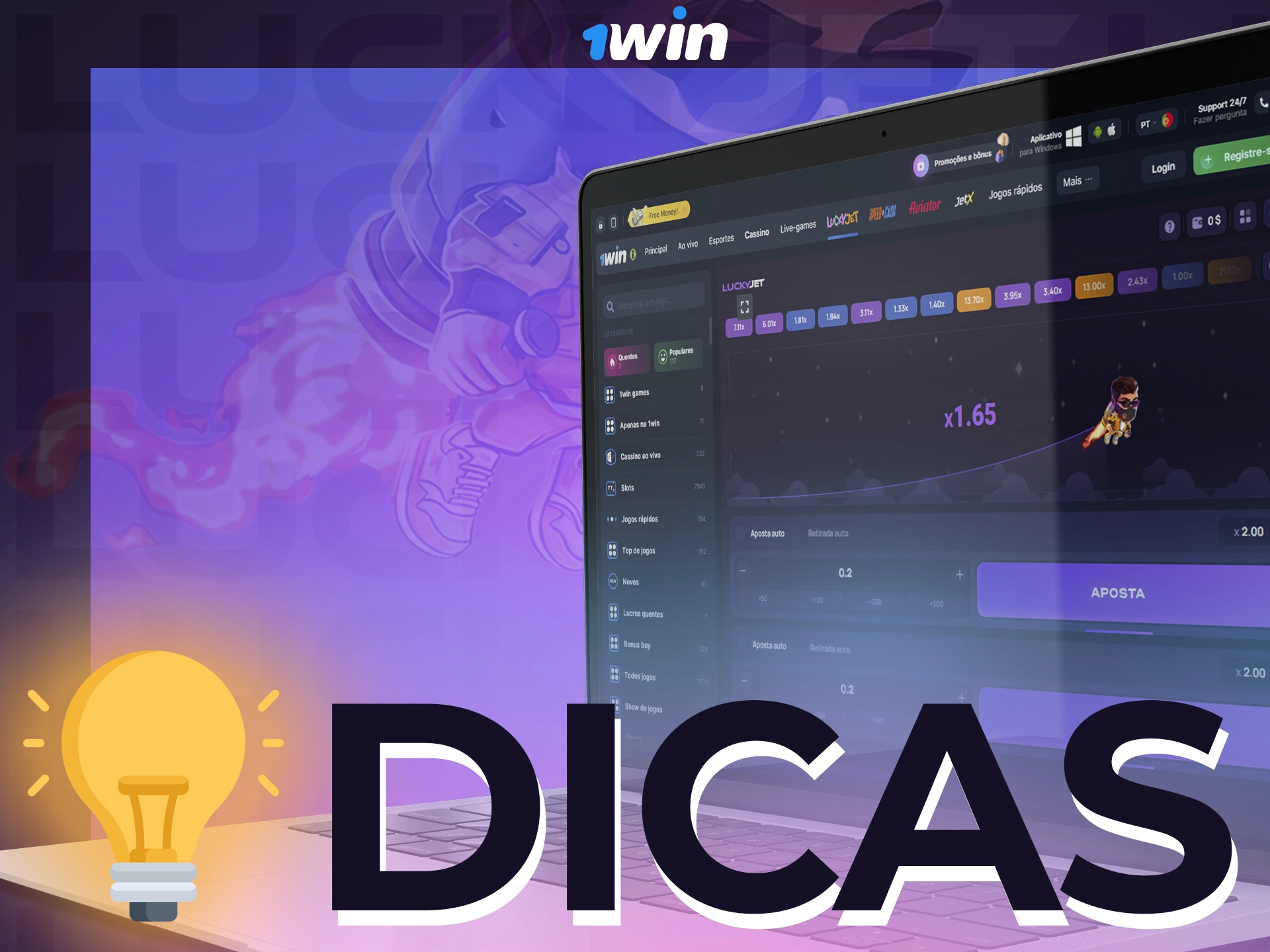 Use estas dicas para jogar Lucky Jet a 1win e ganhar.