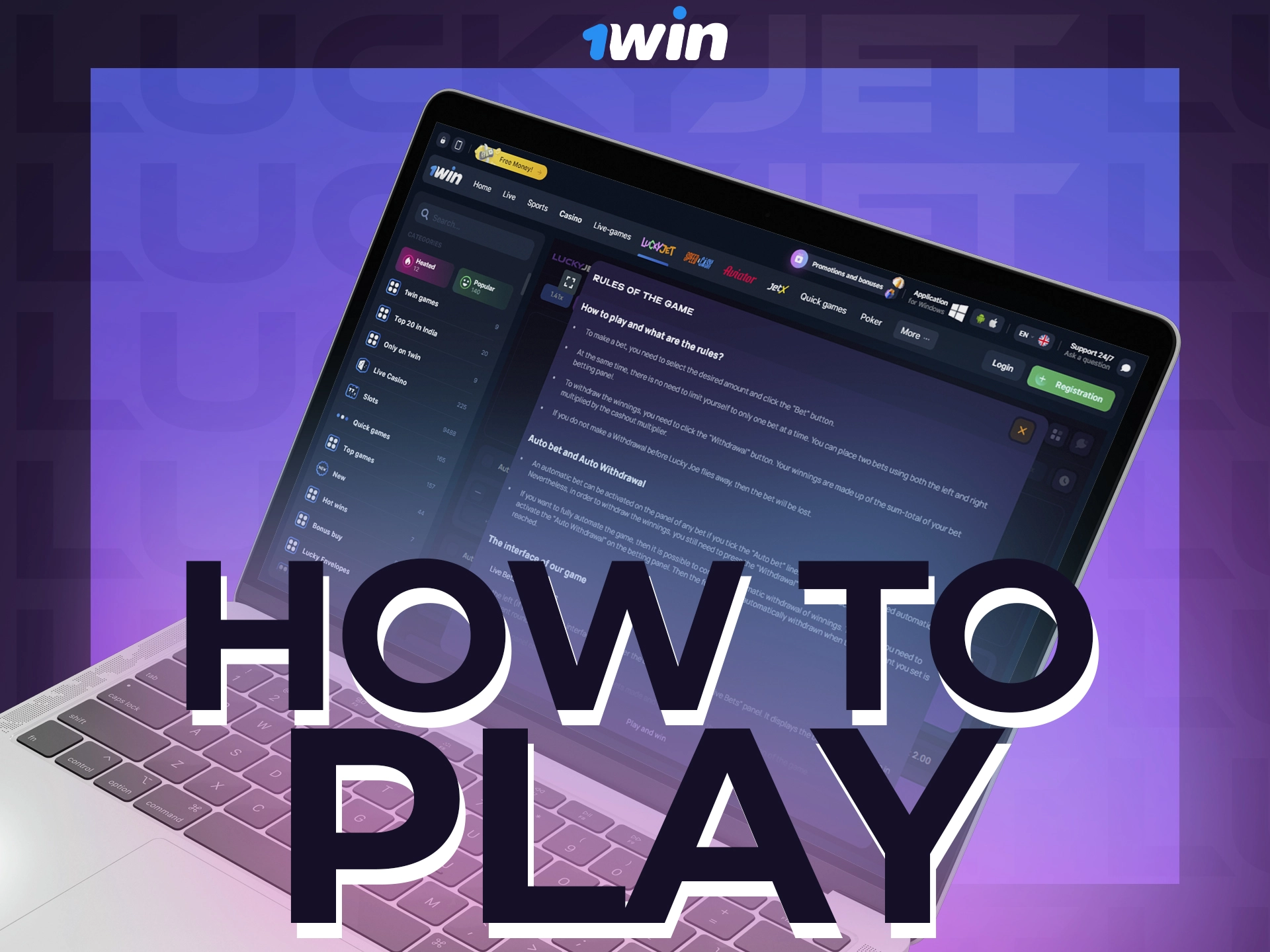 Learn how to play Lucky Jet and start at 1win.