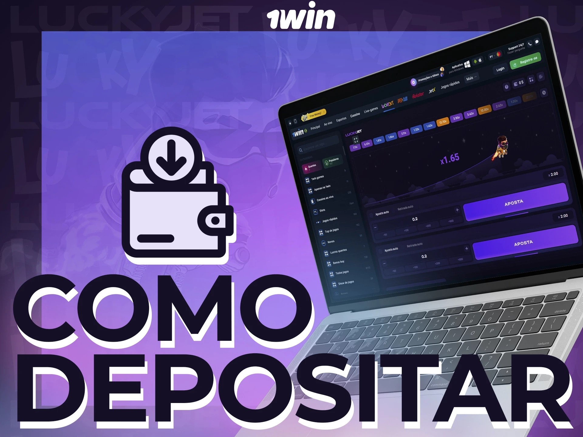 Tente completar a sua conta para jogar Lucky Jet no 1win.