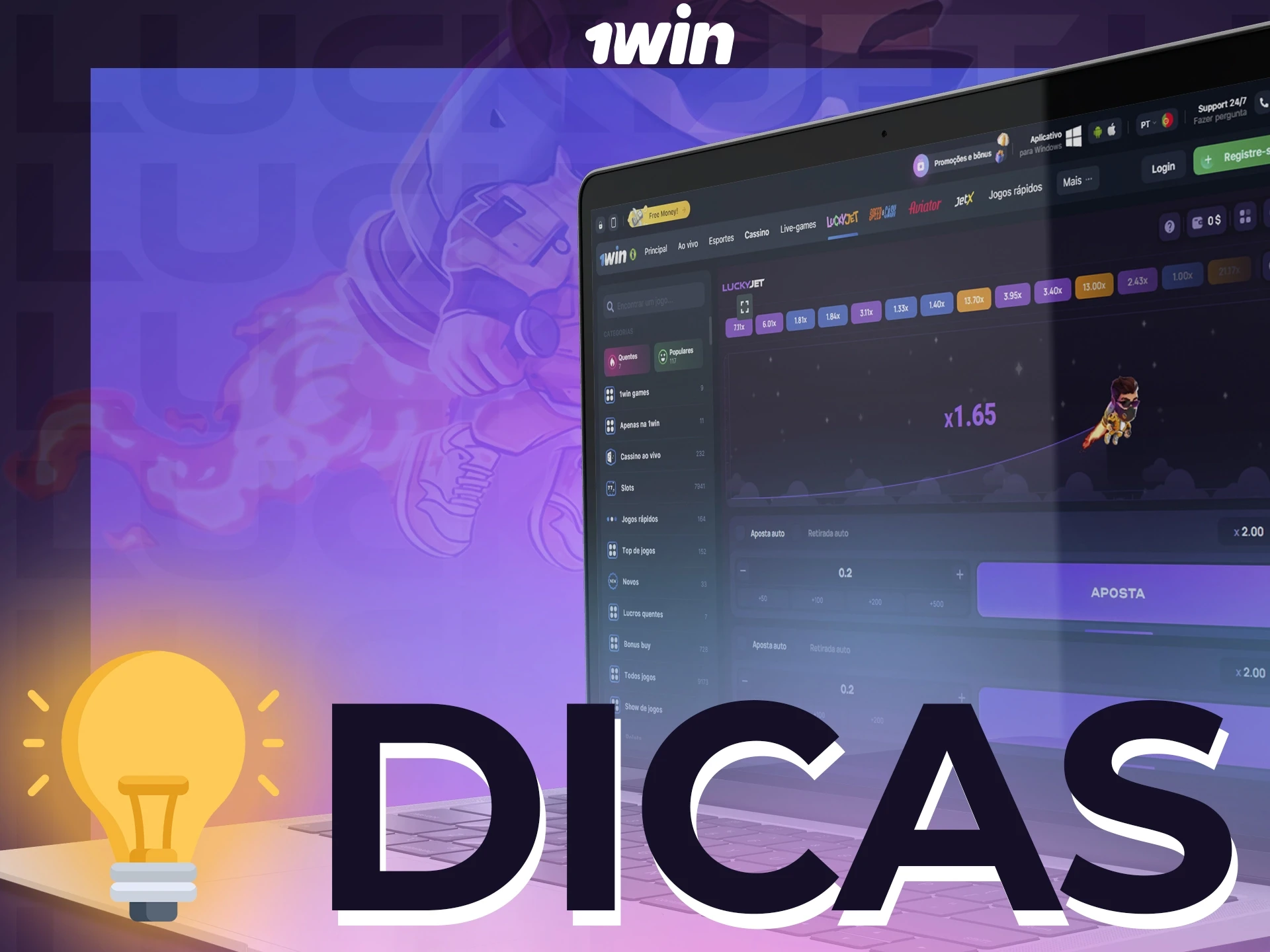 Use estas dicas para jogar Lucky Jet a 1win e ganhar.