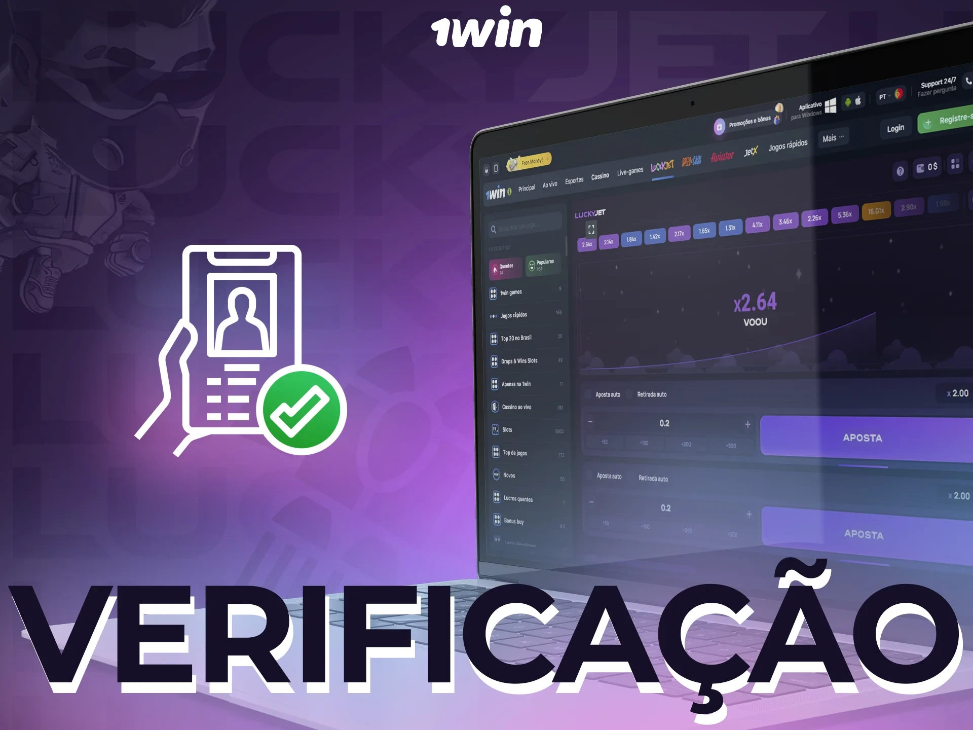 Passe por uma simples verificação da sua identidade no 1win para jogar.