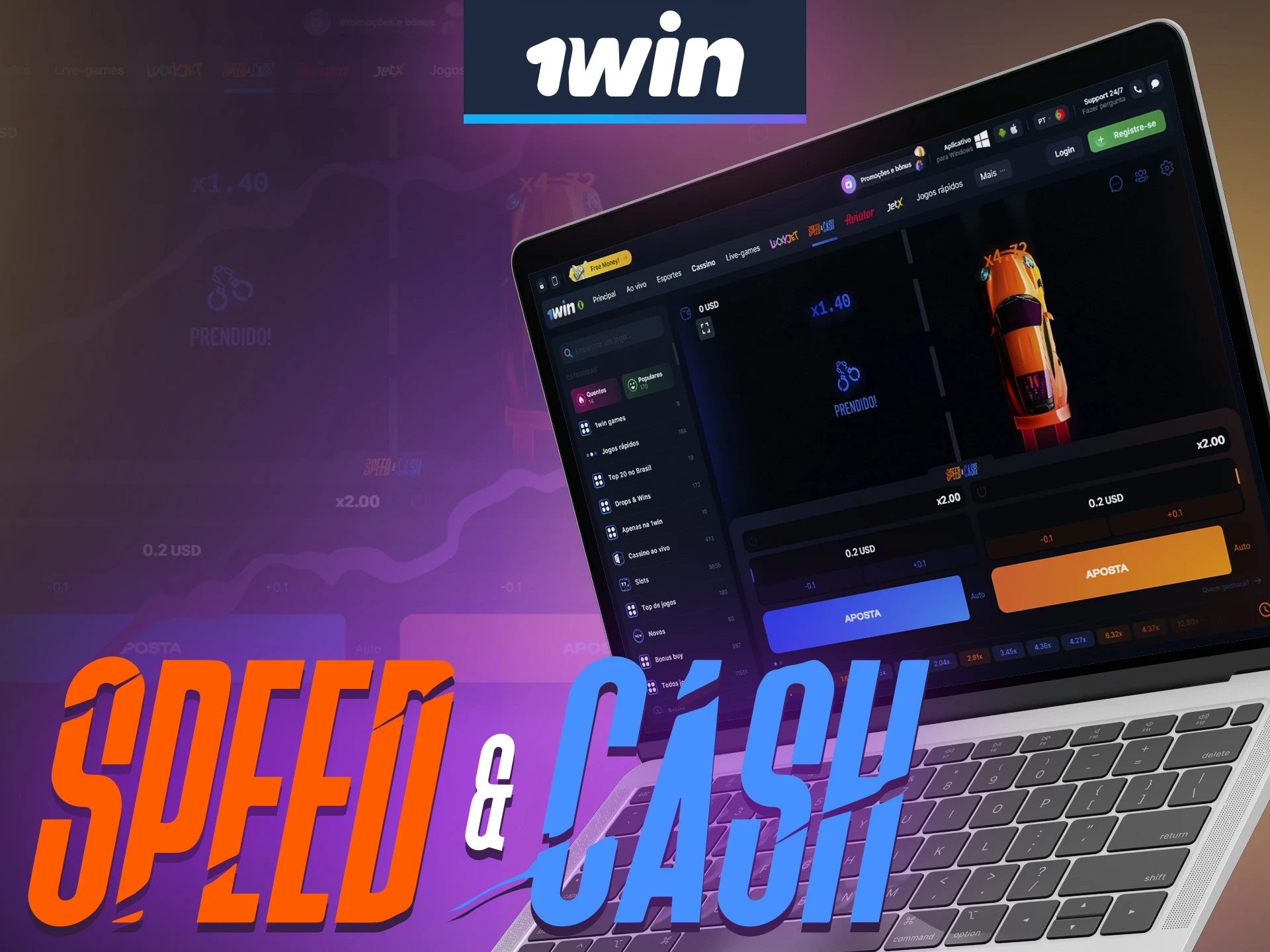 Jogue o jogo Speed and Cash em 1win.